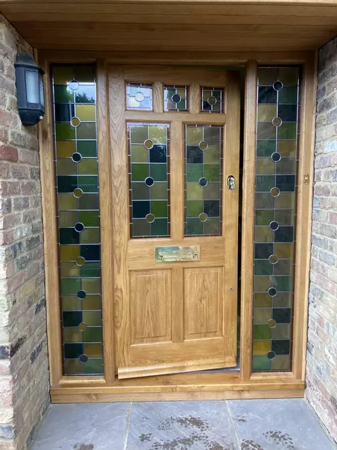 Solid oak front door and frame